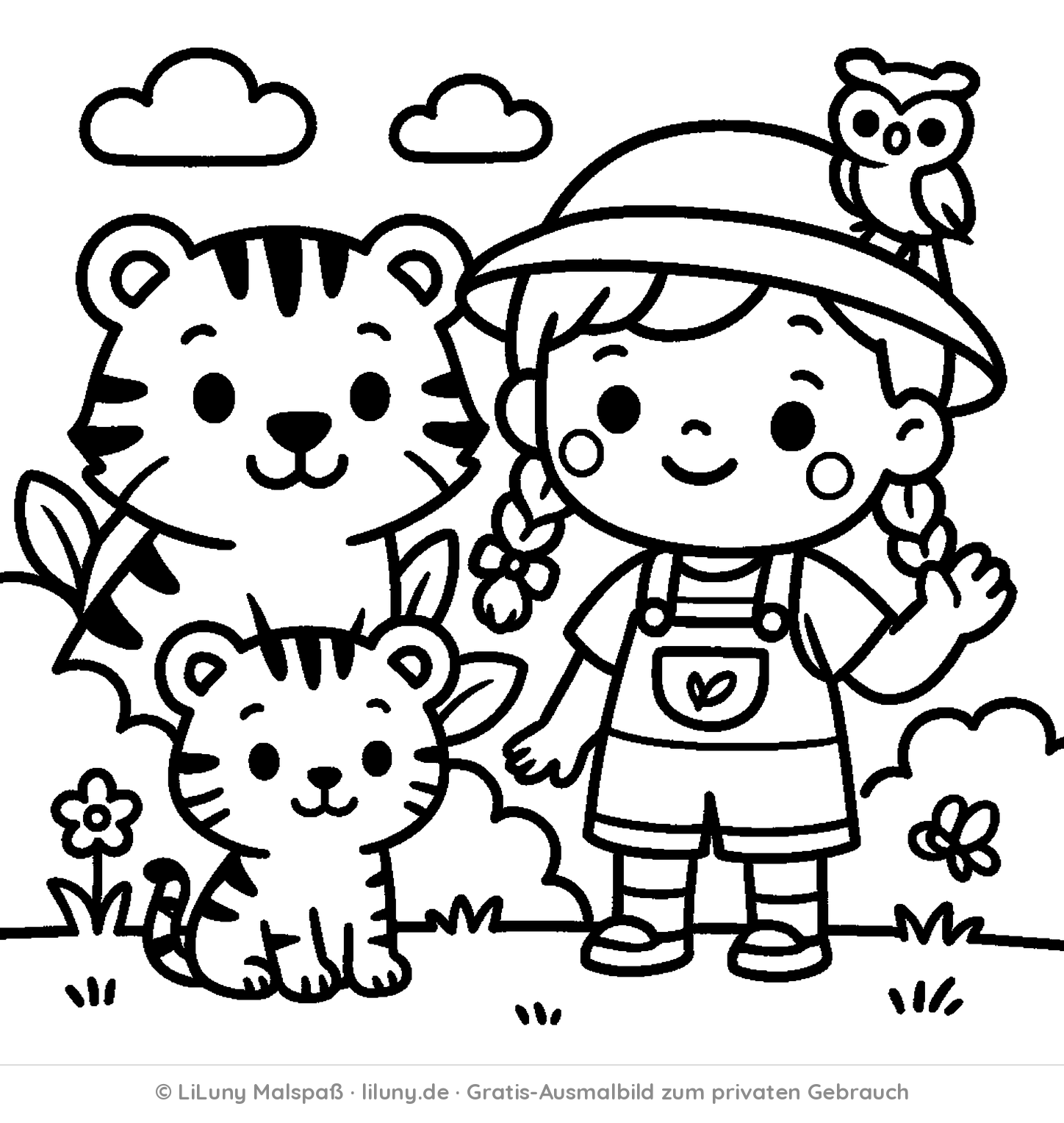 Tiger-Ausmalbild 3 zum Ausdrucken